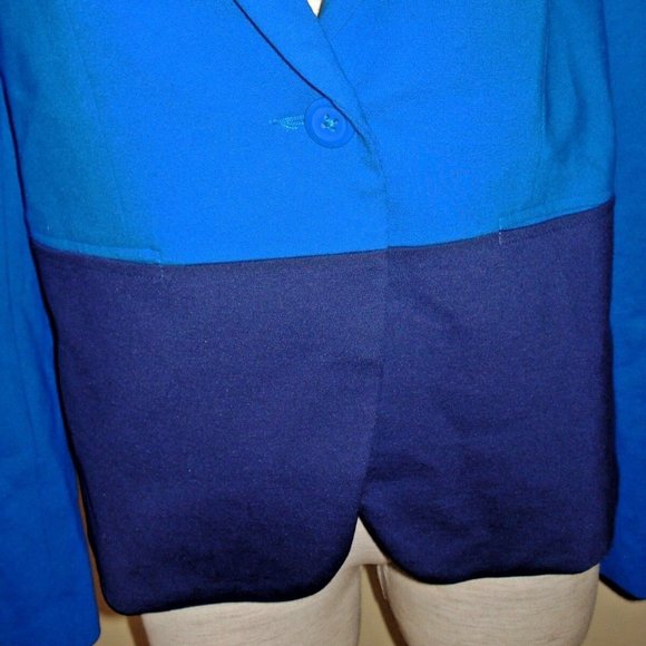 Jessica Simpson Delaney Blue Colorblock One-Button Blazer Suit Jacket Size L NWT - Picture 4 of 8